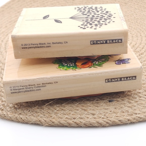 Hedgehog & Floral Stamp Wood Rubber‎ Mounted Penny Black 4065K 4304H flowers - Picture 5 of 7